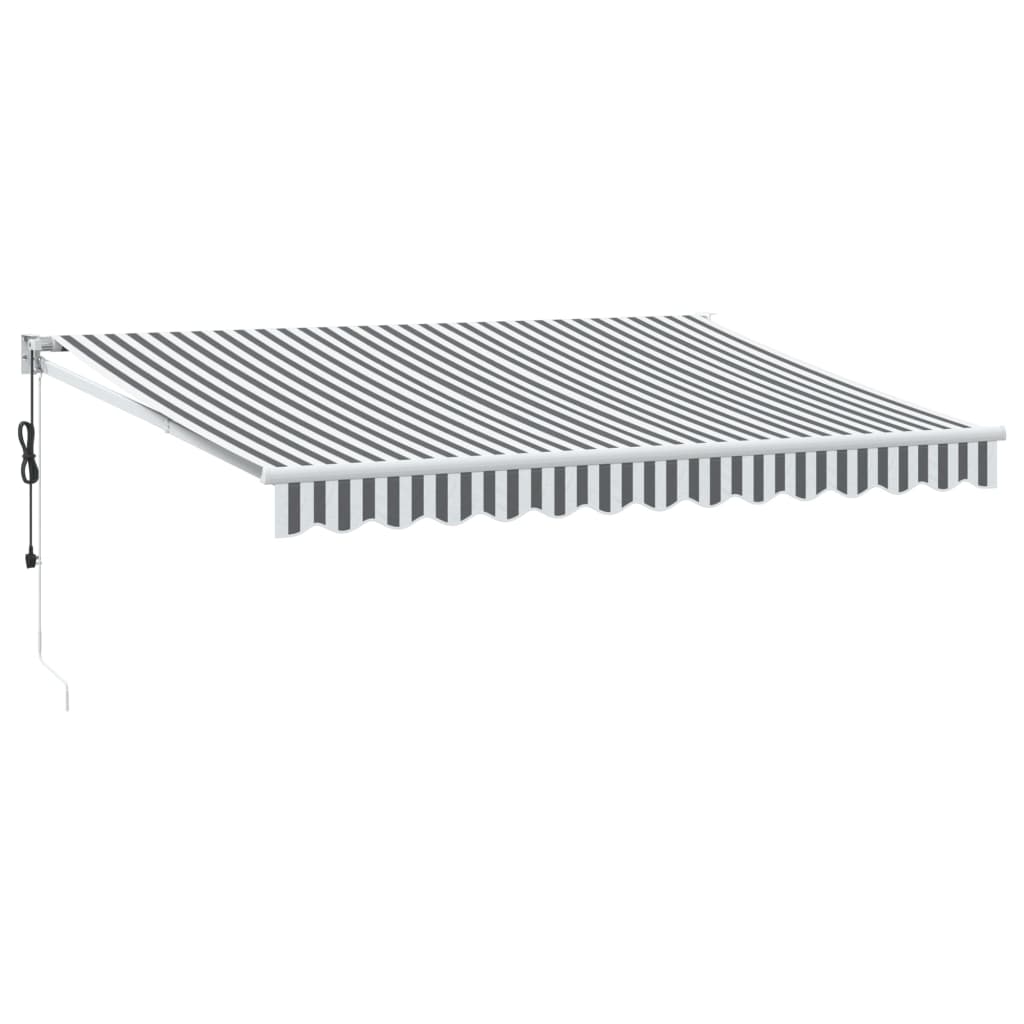 vidaXL Copertină retractabilă antracit/alb, 3,5x2,5 m, textil/aluminiu
