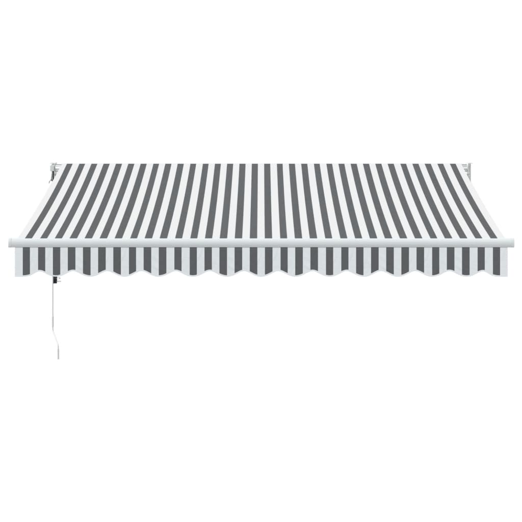 vidaXL Copertină retractabilă antracit/alb, 3,5x2,5 m, textil/aluminiu
