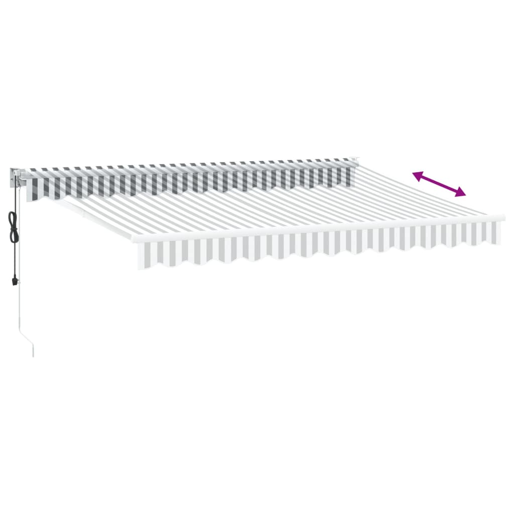 vidaXL Copertină retractabilă antracit/alb, 3,5x2,5 m, textil/aluminiu