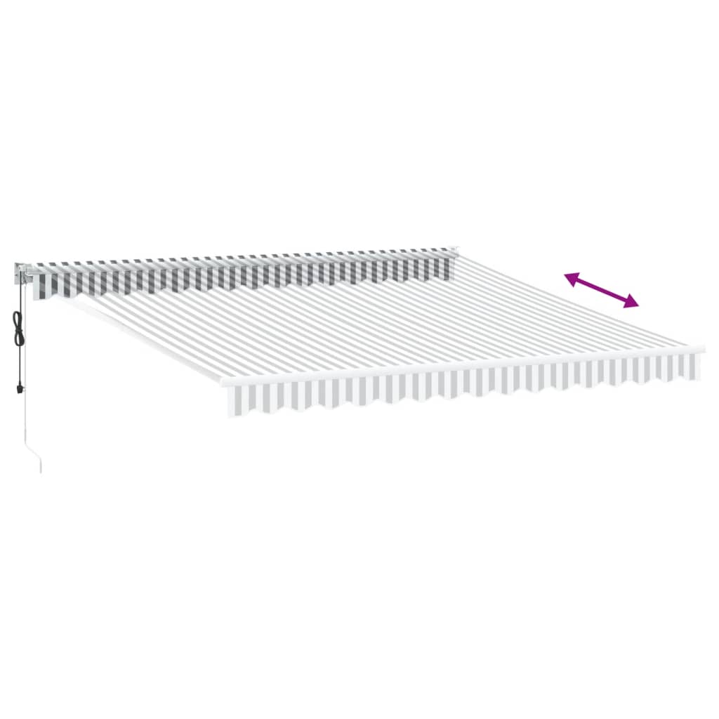 vidaXL Copertină retractabilă antracit/alb, 4x3 m, textil/aluminiu