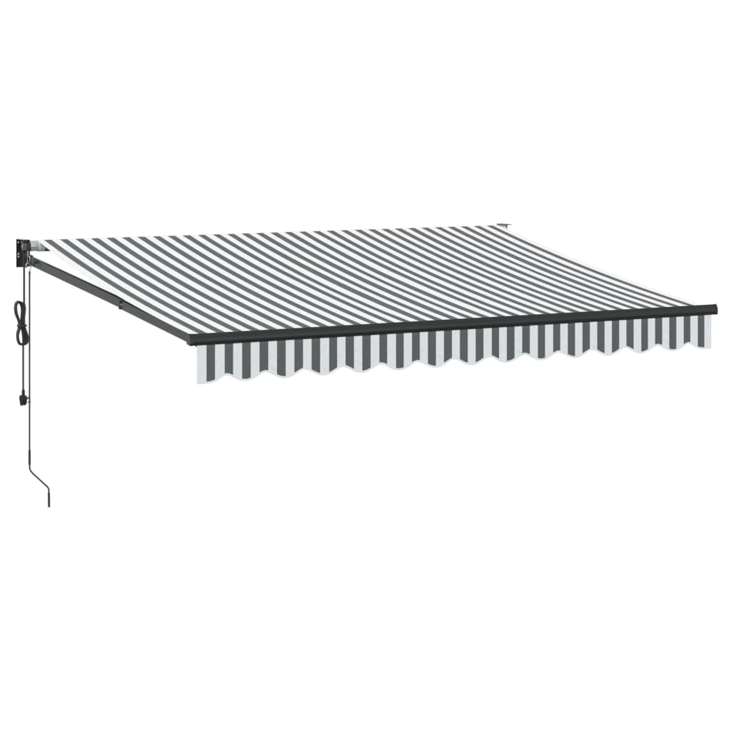 vidaXL Copertină retractabilă antracit/alb, 3,5x2,5 m, textil/aluminiu vidaXL Copertină retractabilă antracit/alb, 3,5x2,5 m, textil/aluminiu