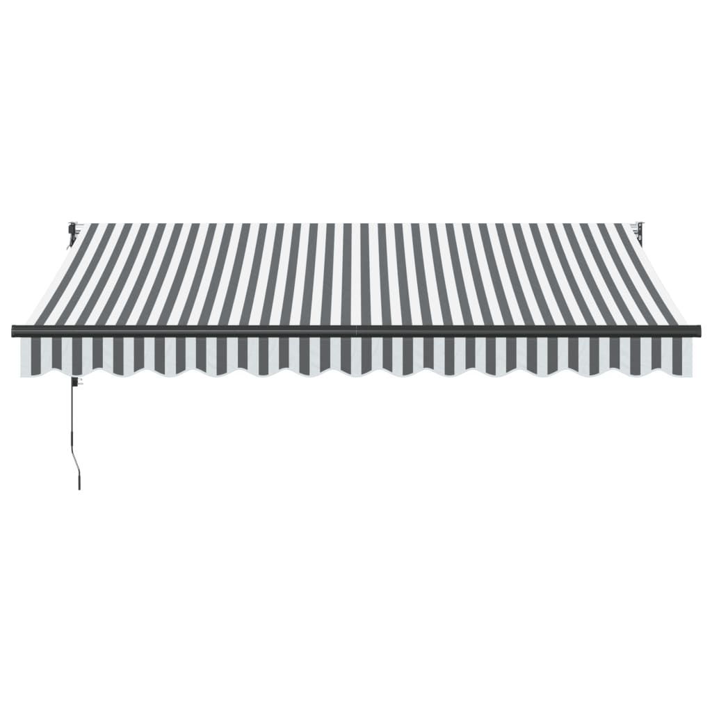 vidaXL Copertină retractabilă antracit/alb, 3,5x2,5 m, textil/aluminiu vidaXL Copertină retractabilă antracit/alb, 3,5x2,5 m, textil/aluminiu