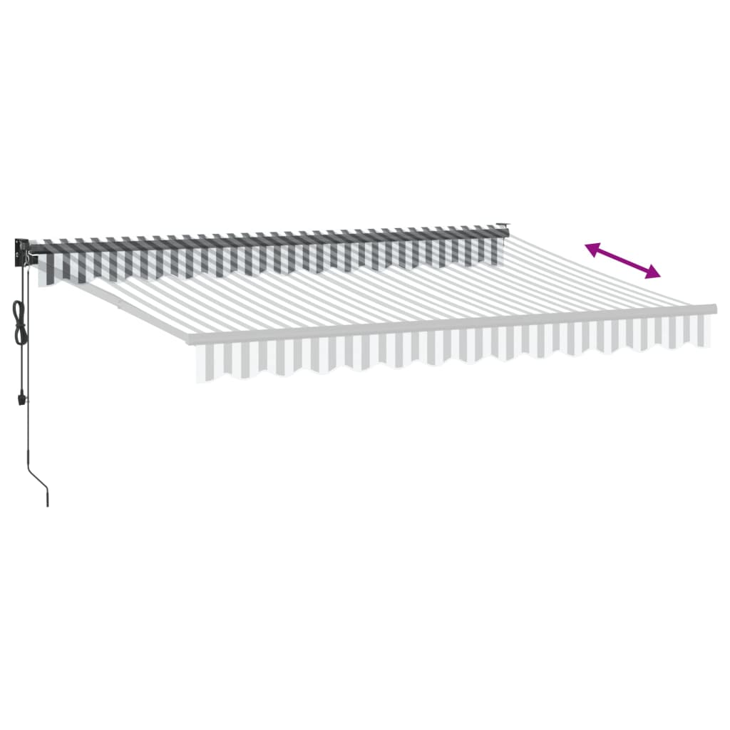 vidaXL Copertină retractabilă antracit/alb, 3,5x2,5 m, textil/aluminiu vidaXL Copertină retractabilă antracit/alb, 3,5x2,5 m, textil/aluminiu