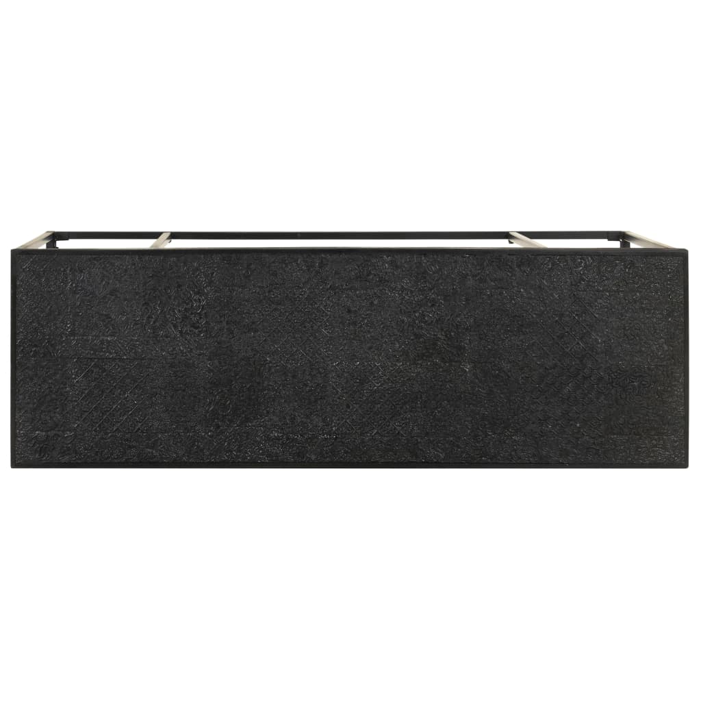 vidaXL Masă consolă, negru, 110x35x76 cm, lemn masiv acacia și mango