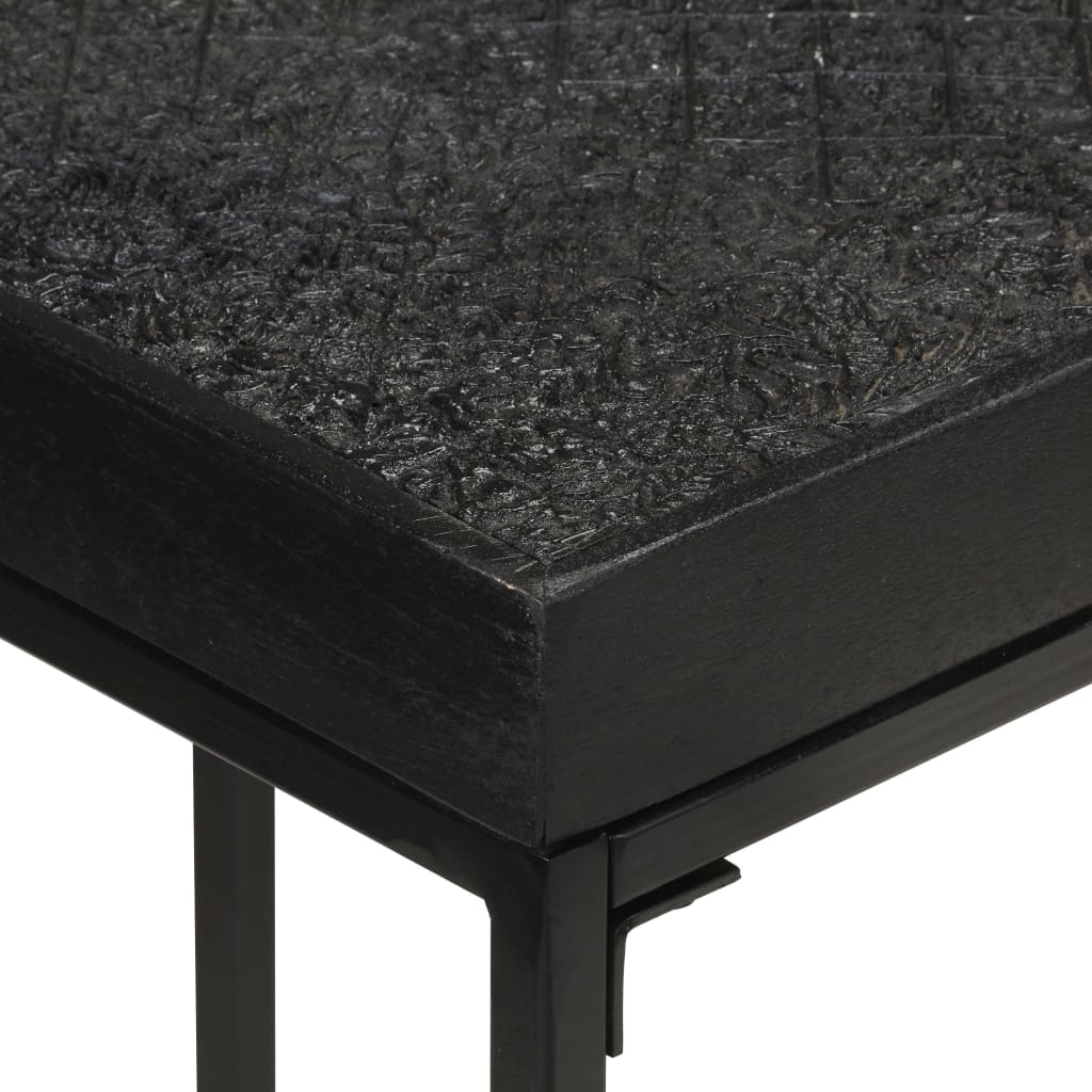 vidaXL Masă consolă, negru, 110x35x76 cm, lemn masiv acacia și mango