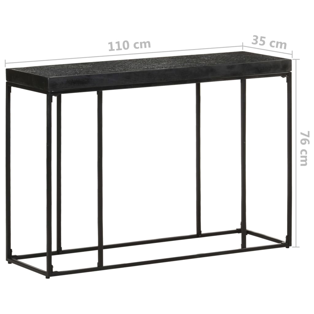 vidaXL Masă consolă, negru, 110x35x76 cm, lemn masiv acacia și mango