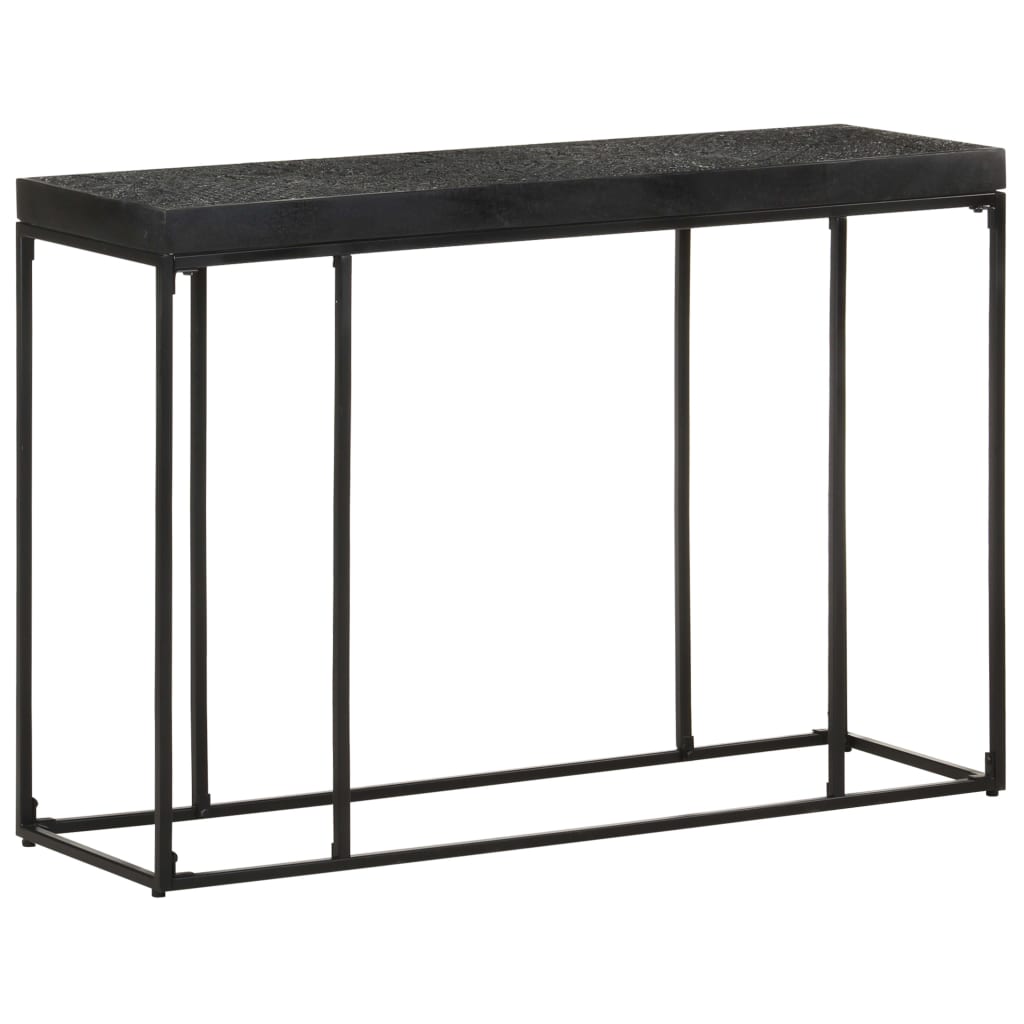 vidaXL Masă consolă, negru, 110x35x76 cm, lemn masiv acacia și mango