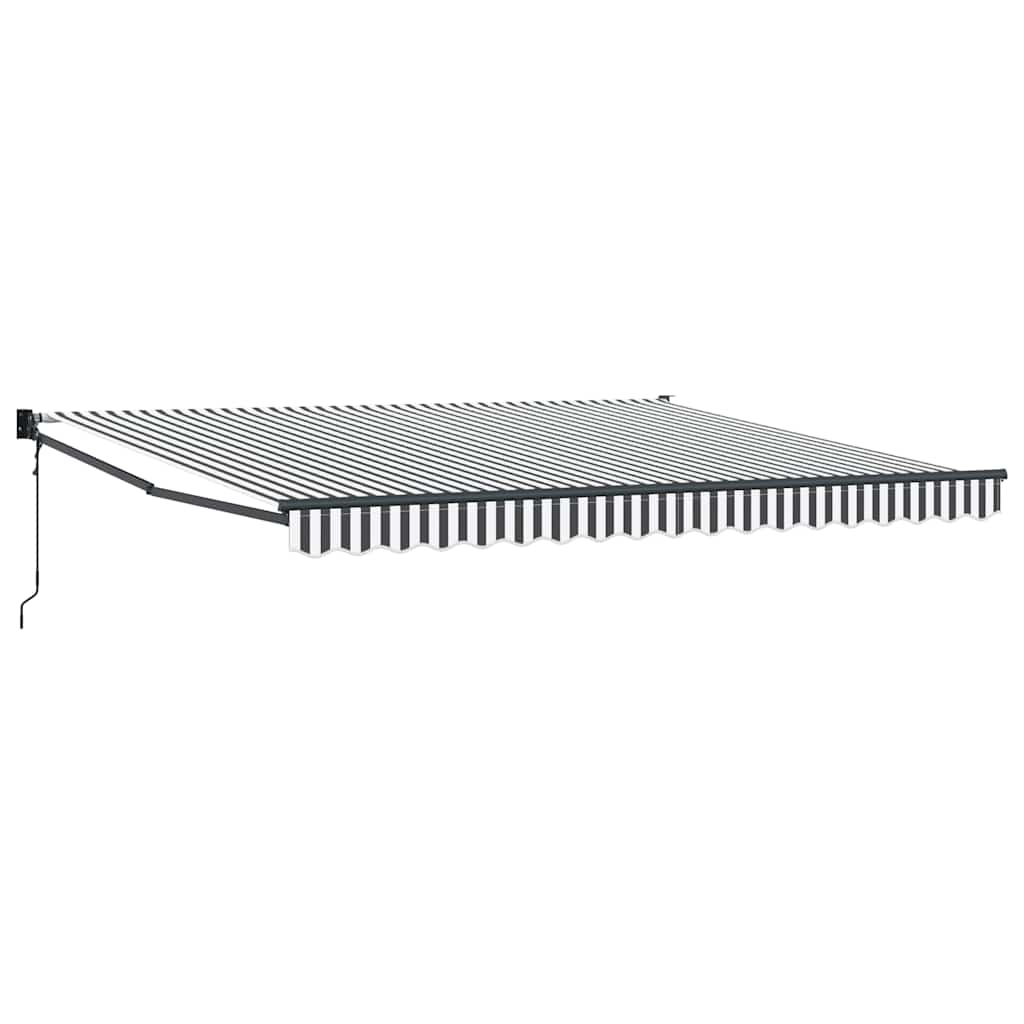 vidaXL Copertină retractabilă antracit/alb, 4x3 m, textil/aluminiu