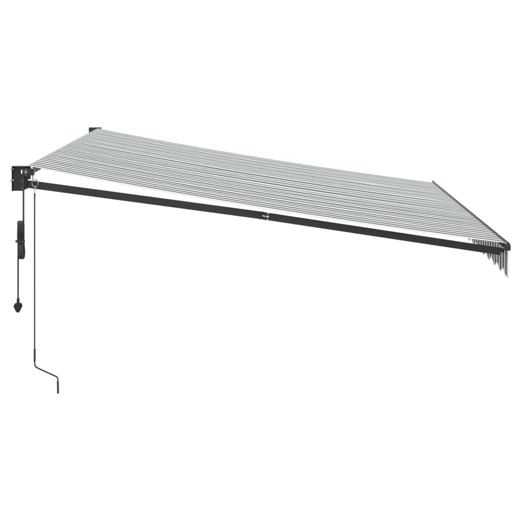 vidaXL Copertină retractabilă antracit/alb, 4x3 m, textil/aluminiu