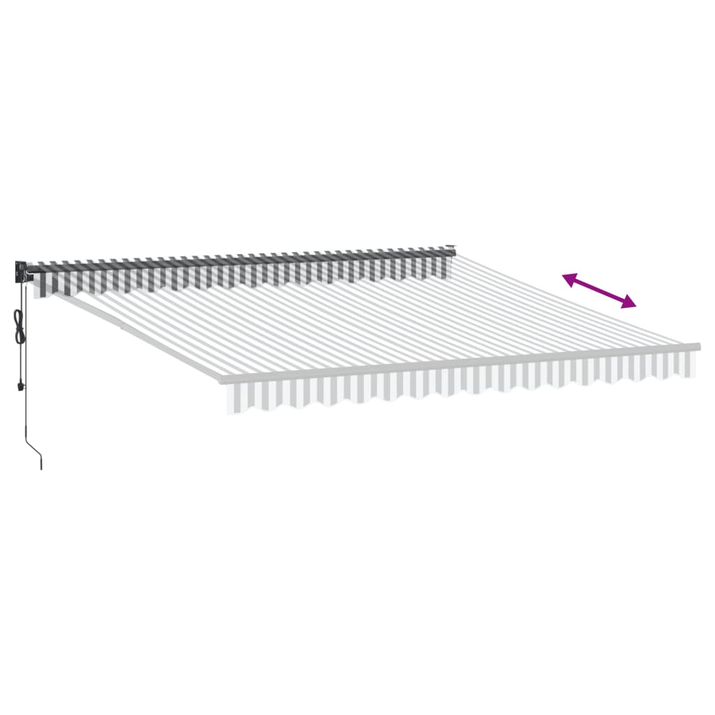 vidaXL Copertină retractabilă antracit/alb, 4x3 m, textil/aluminiu