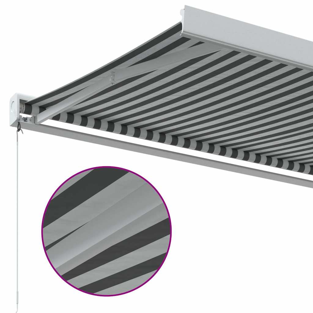 vidaXL Copertină retractabilă antracit/alb, 3x2,5 m, textil/aluminiu