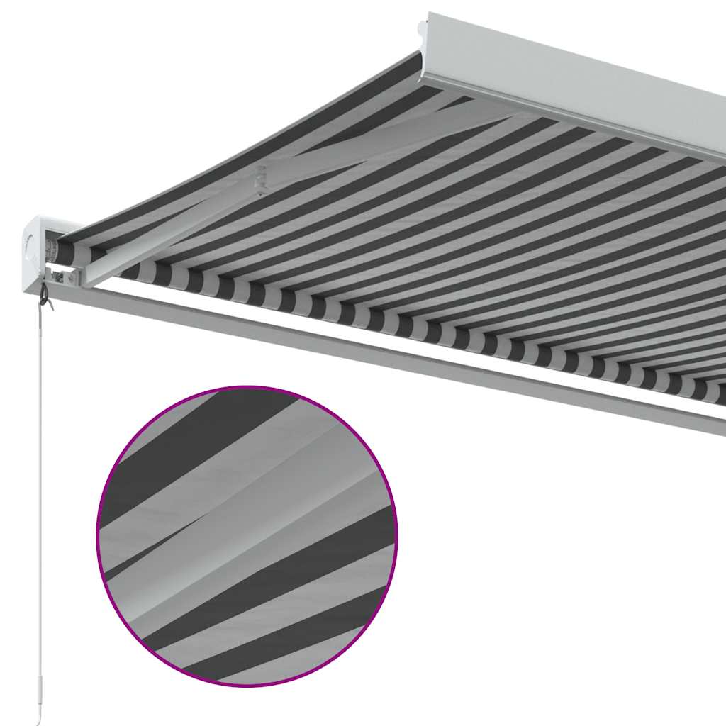 vidaXL Copertină retractabilă antracit/alb, 3,5x2,5 m, textil/aluminiu vidaXL Copertină retractabilă antracit/alb, 3,5x2,5 m, textil/aluminiu