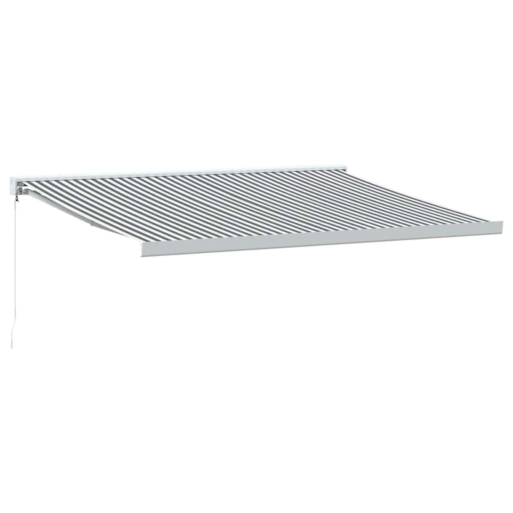 vidaXL Copertină retractabilă antracit/alb, 4x3 m, textil/aluminiu vidaXL Copertină retractabilă antracit/alb, 4x3 m, textil/aluminiu
