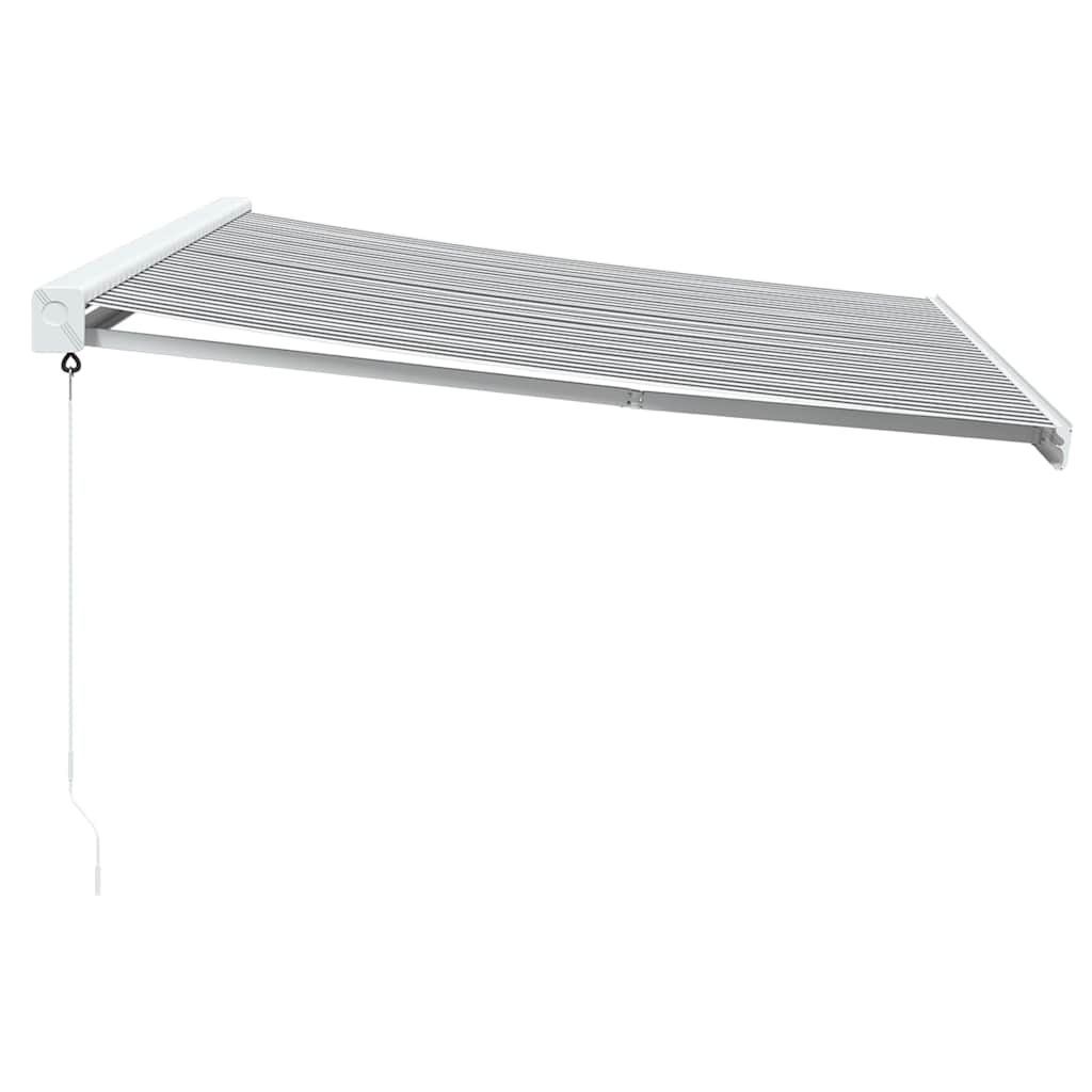 vidaXL Copertină retractabilă antracit/alb, 4x3 m, textil/aluminiu vidaXL Copertină retractabilă antracit/alb, 4x3 m, textil/aluminiu