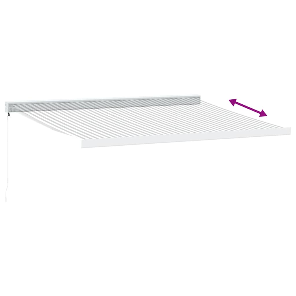 vidaXL Copertină retractabilă antracit/alb, 4x3 m, textil/aluminiu vidaXL Copertină retractabilă antracit/alb, 4x3 m, textil/aluminiu