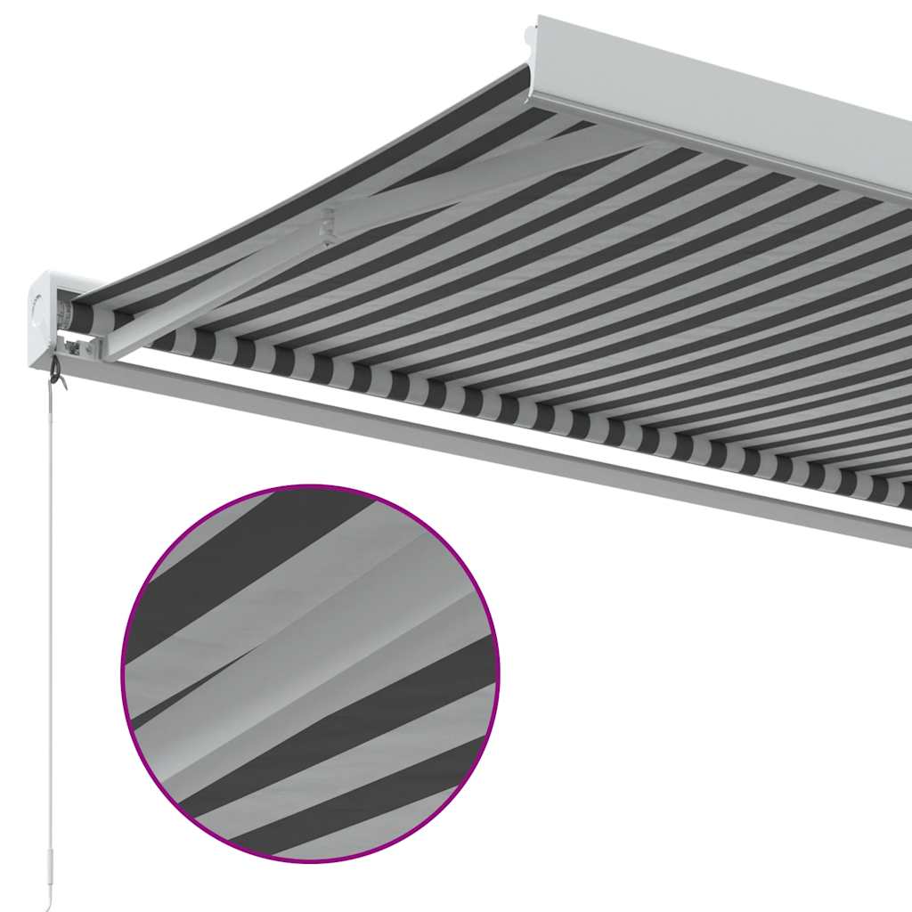 vidaXL Copertină retractabilă antracit/alb, 4x3 m, textil/aluminiu vidaXL Copertină retractabilă antracit/alb, 4x3 m, textil/aluminiu