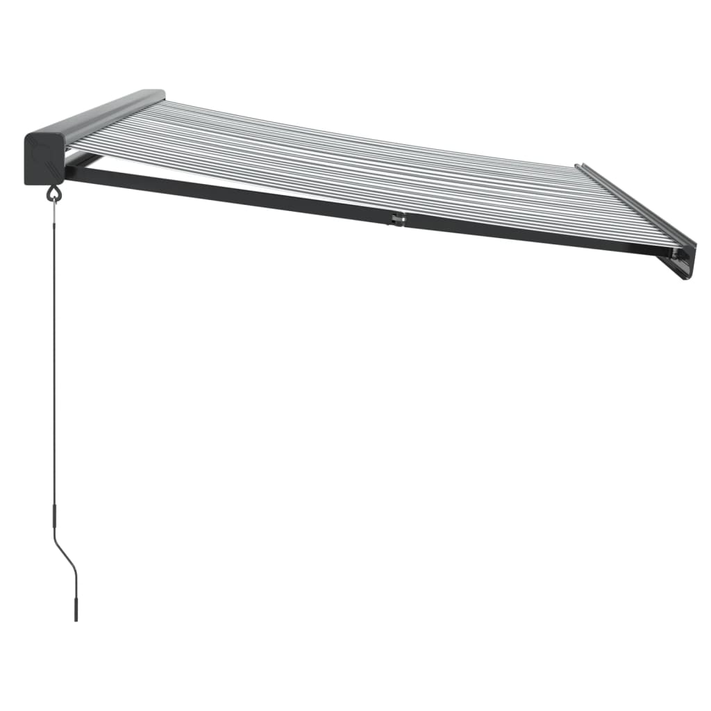 vidaXL Copertină retractabilă antracit/alb, 3,5x2,5 m, textil/aluminiu