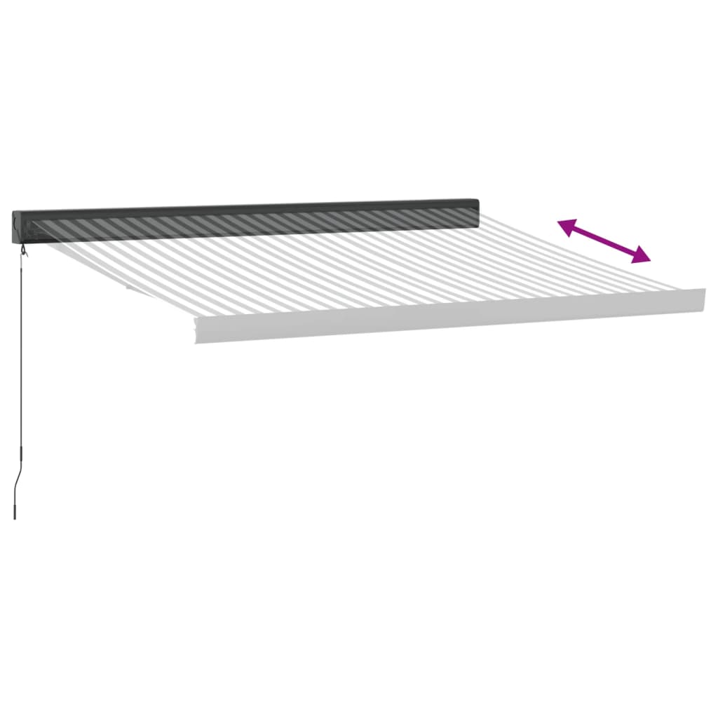 vidaXL Copertină retractabilă antracit/alb, 3,5x2,5 m, textil/aluminiu