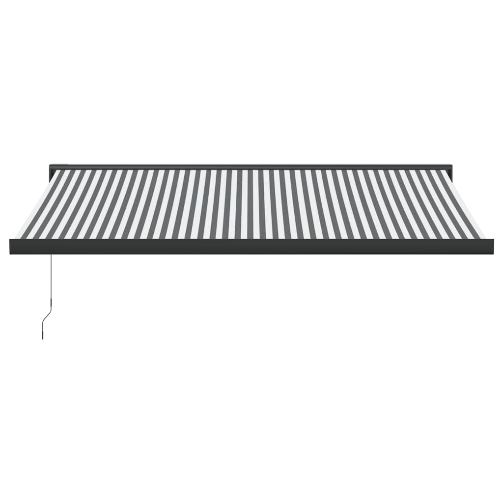 vidaXL Copertină retractabilă antracit/alb, 4x3 m, textil/aluminiu