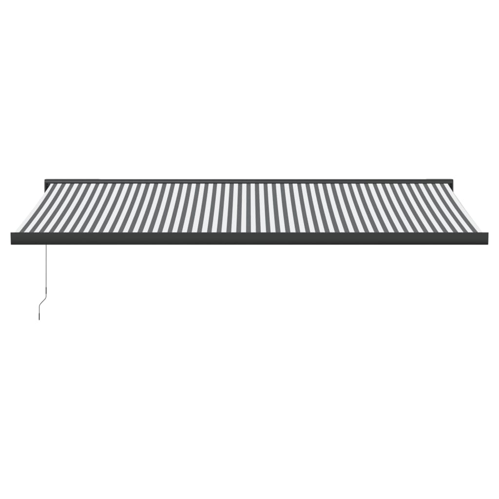 vidaXL Copertină retractabilă antracit/alb, 5x3 m, textil/aluminiu