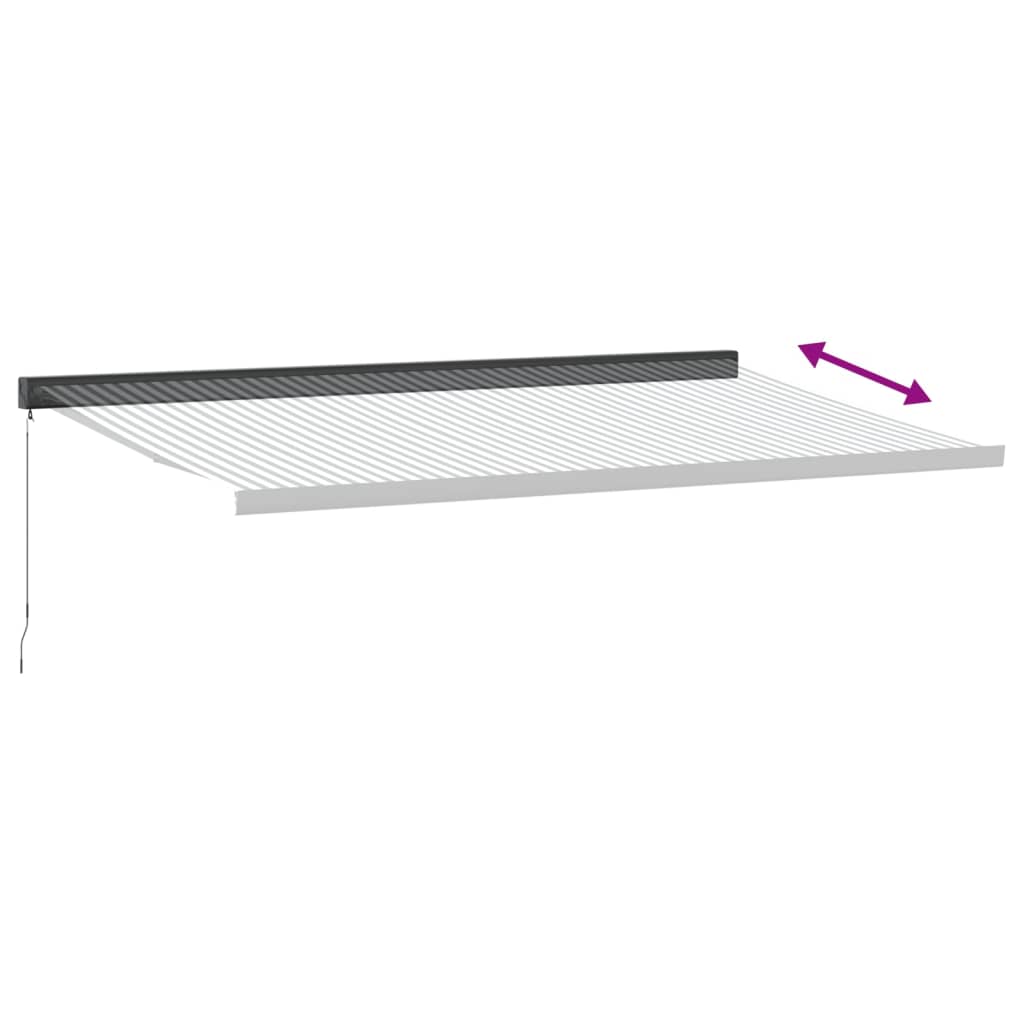vidaXL Copertină retractabilă antracit/alb, 5x3 m, textil/aluminiu