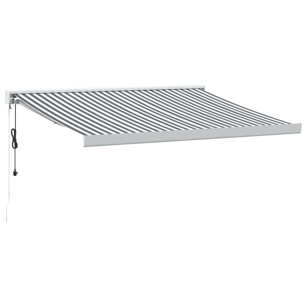 vidaXL Copertină retractabilă antracit/alb, 3x2,5 m, textil/aluminiu vidaXL Copertină retractabilă antracit/alb, 3x2,5 m, textil/aluminiu