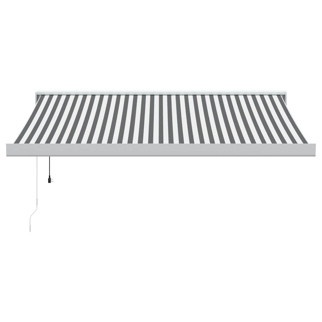 vidaXL Copertină retractabilă antracit/alb, 3x2,5 m, textil/aluminiu vidaXL Copertină retractabilă antracit/alb, 3x2,5 m, textil/aluminiu