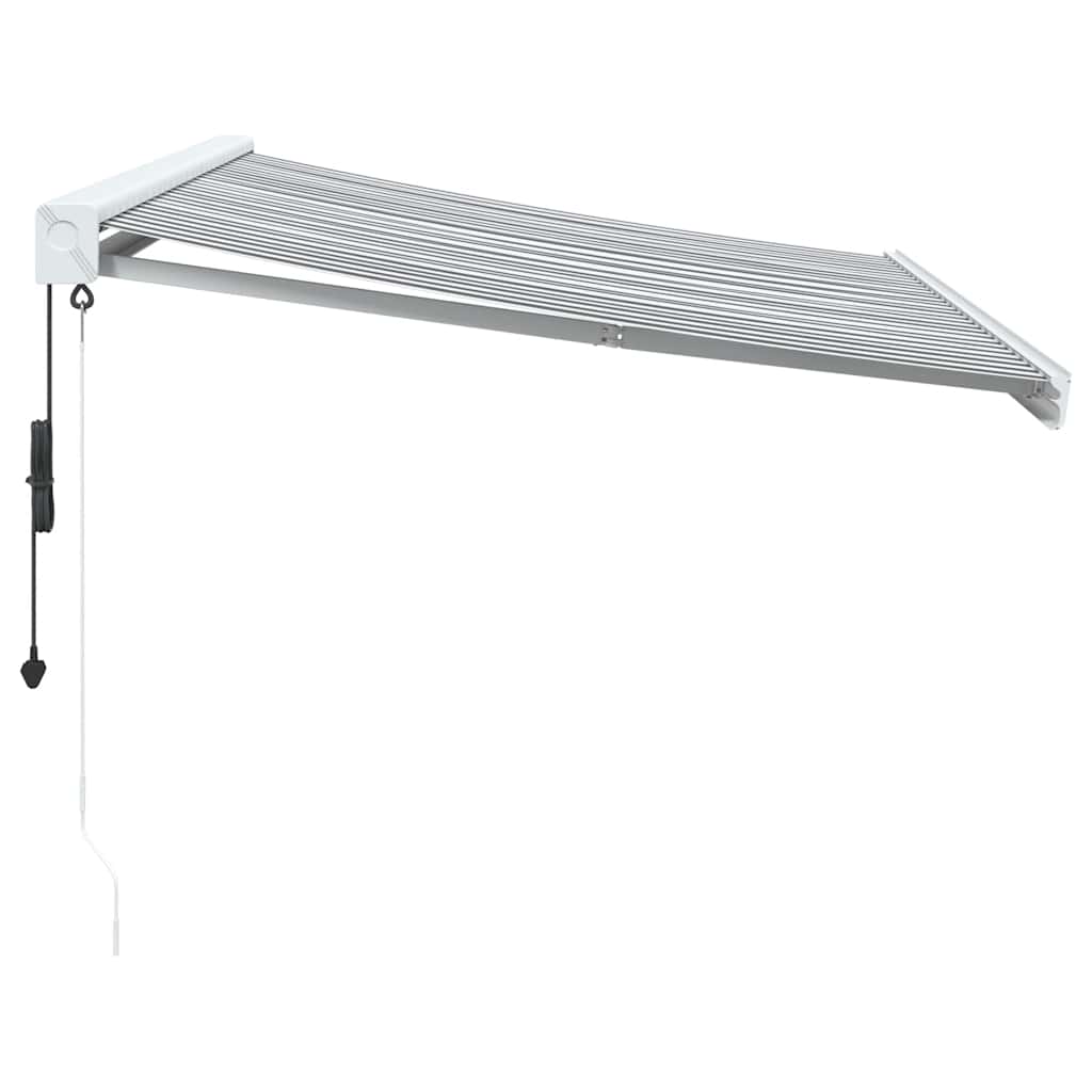 vidaXL Copertină retractabilă antracit/alb, 3x2,5 m, textil/aluminiu vidaXL Copertină retractabilă antracit/alb, 3x2,5 m, textil/aluminiu