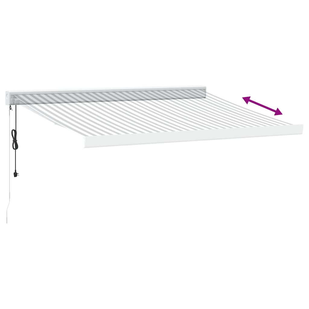 vidaXL Copertină retractabilă antracit/alb, 3x2,5 m, textil/aluminiu vidaXL Copertină retractabilă antracit/alb, 3x2,5 m, textil/aluminiu