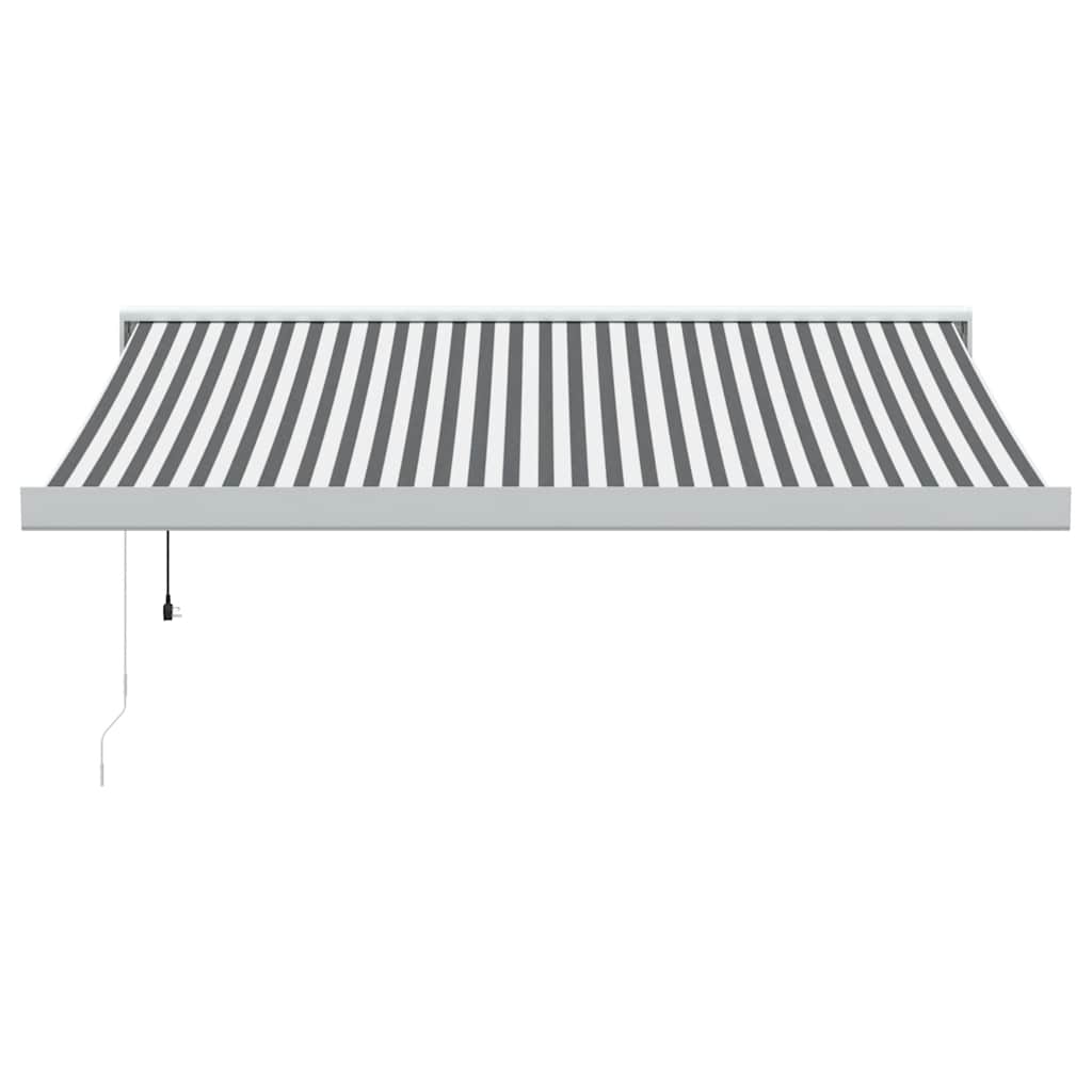 vidaXL Copertină retractabilă antracit/alb, 3,5x2,5 m, textil/aluminiu vidaXL Copertină retractabilă antracit/alb, 3,5x2,5 m, textil/aluminiu