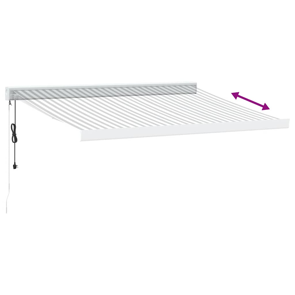 vidaXL Copertină retractabilă antracit/alb, 3,5x2,5 m, textil/aluminiu vidaXL Copertină retractabilă antracit/alb, 3,5x2,5 m, textil/aluminiu