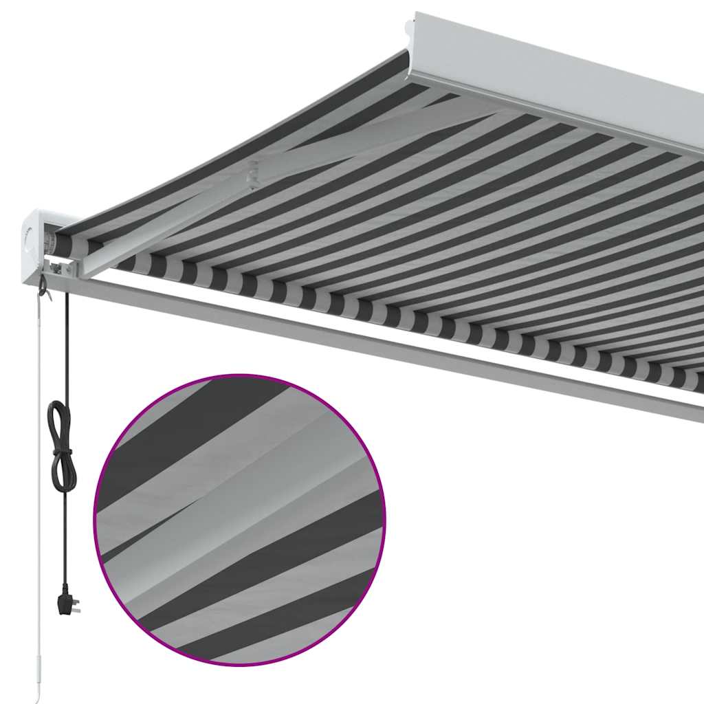 vidaXL Copertină retractabilă antracit/alb, 3,5x2,5 m, textil/aluminiu vidaXL Copertină retractabilă antracit/alb, 3,5x2,5 m, textil/aluminiu