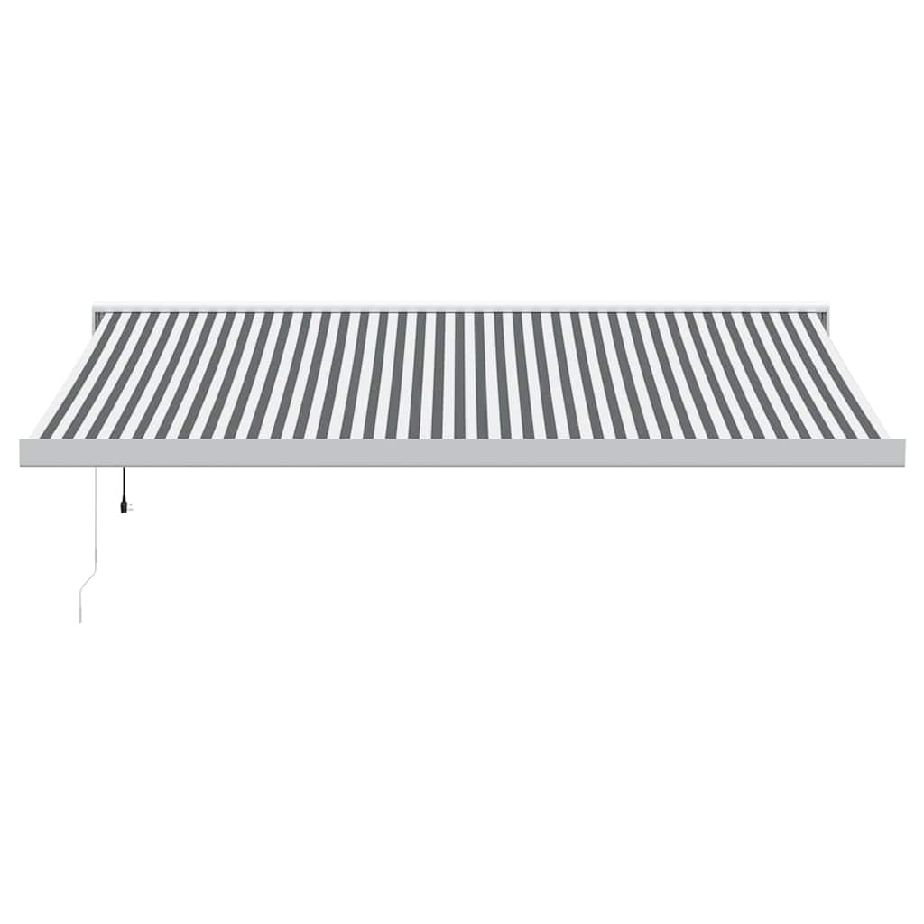 vidaXL Copertină retractabilă antracit/alb, 4x3 m, textil/aluminiu