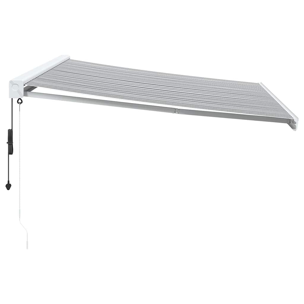 vidaXL Copertină retractabilă antracit/alb, 4x3 m, textil/aluminiu
