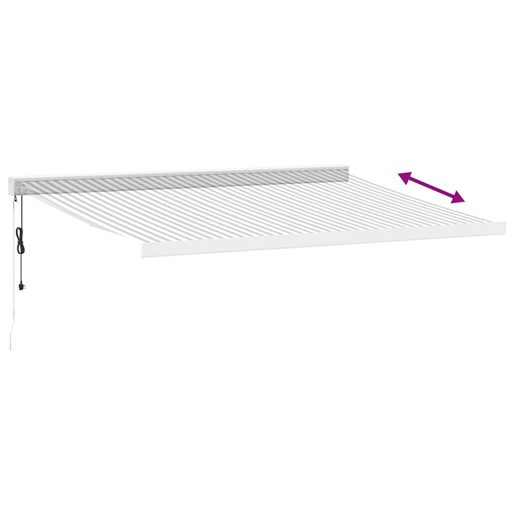 vidaXL Copertină retractabilă antracit/alb, 4x3 m, textil/aluminiu
