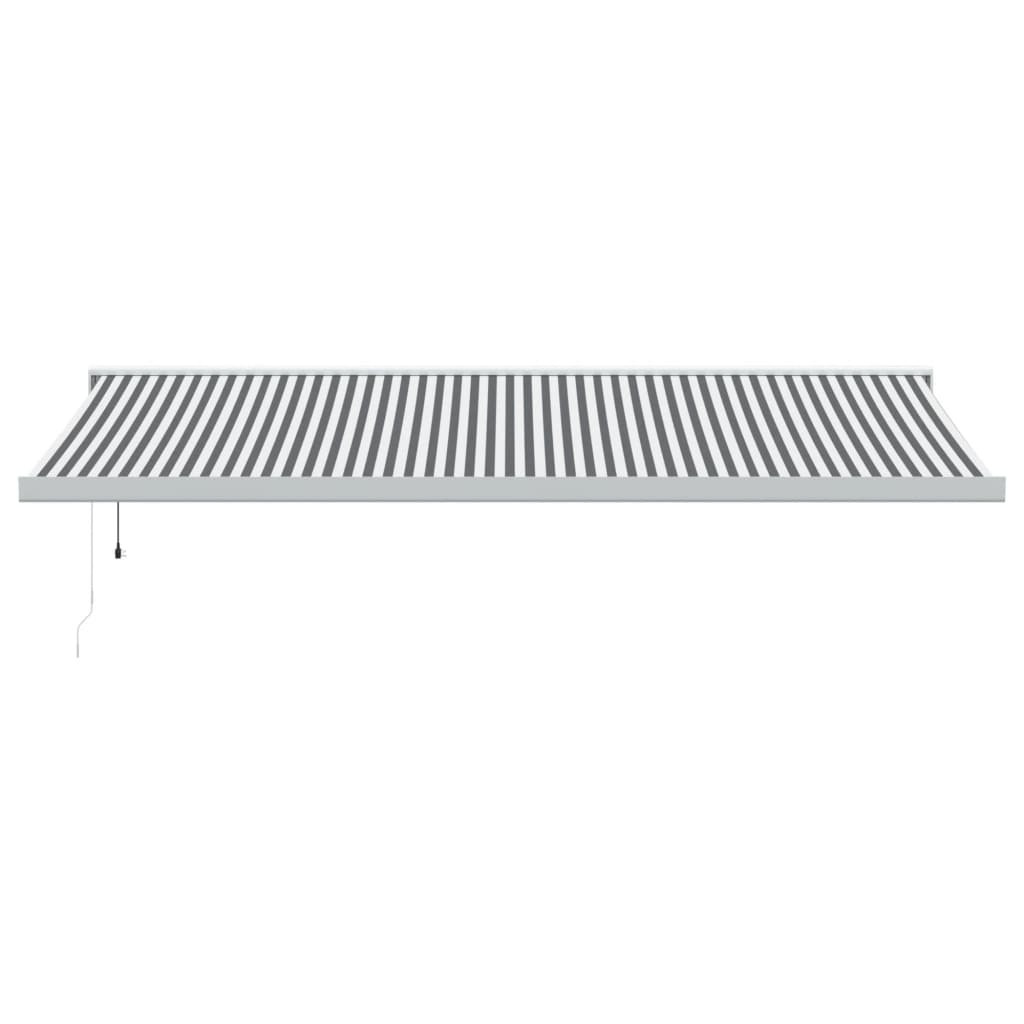 vidaXL Copertină retractabilă antracit/alb, 5x3 m, textil/aluminiu