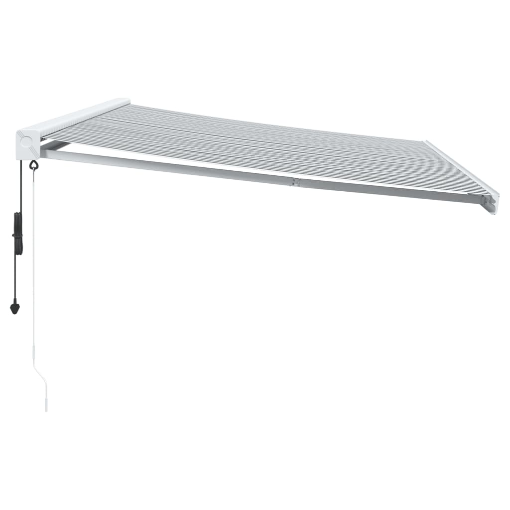 vidaXL Copertină retractabilă antracit/alb, 5x3 m, textil/aluminiu