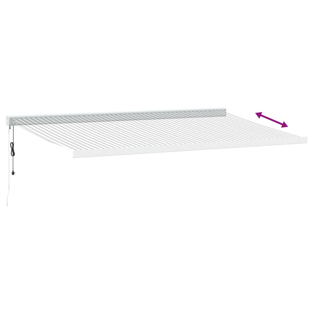 vidaXL Copertină retractabilă antracit/alb, 5x3 m, textil/aluminiu