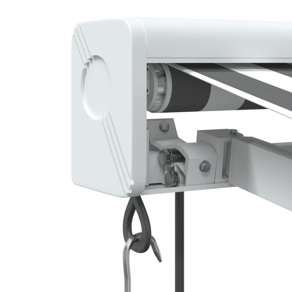 vidaXL Copertină retractabilă antracit/alb, 5x3 m, textil/aluminiu