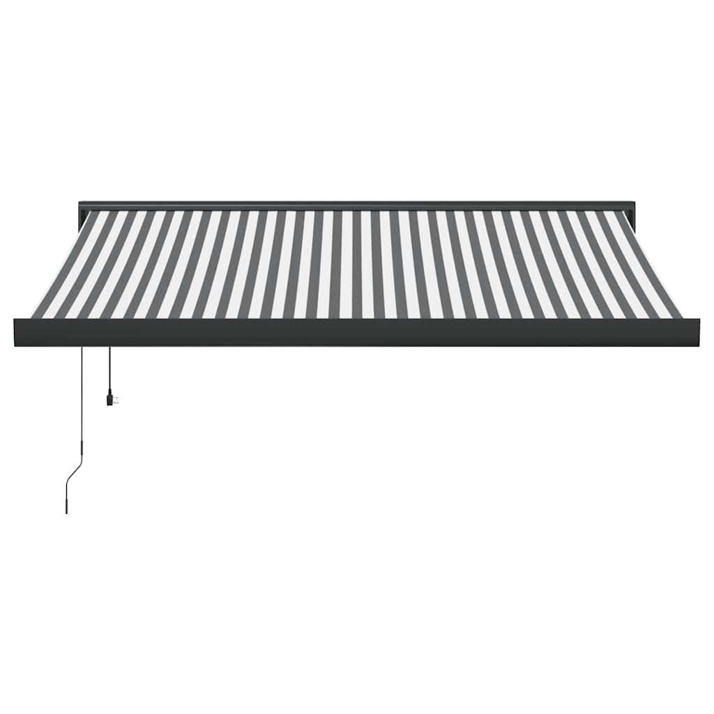 vidaXL Copertină retractabilă antracit/alb, 3x2,5 m, textil/aluminiu vidaXL Copertină retractabilă antracit/alb, 3x2,5 m, textil/aluminiu