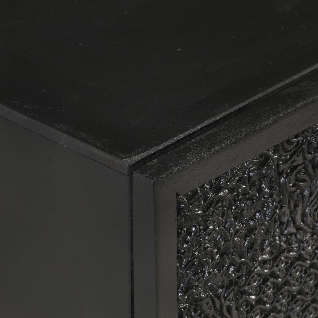 vidaXL Noptieră, negru, 40x30x50 cm, lemn masiv de acacia