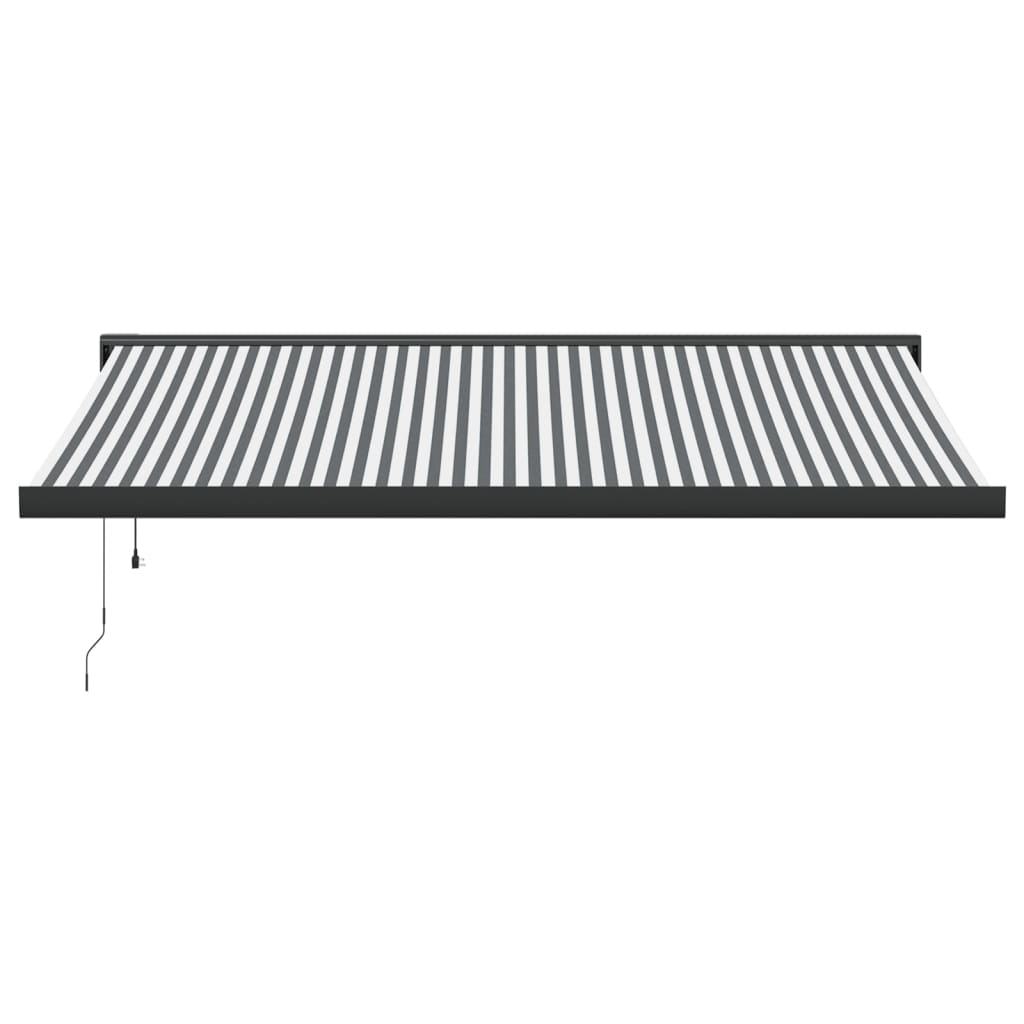 vidaXL Copertină retractabilă antracit/alb, 4x3 m, textil/aluminiu vidaXL Copertină retractabilă antracit/alb, 4x3 m, textil/aluminiu