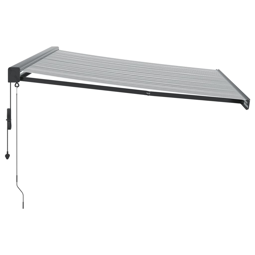 vidaXL Copertină retractabilă antracit/alb, 4x3 m, textil/aluminiu vidaXL Copertină retractabilă antracit/alb, 4x3 m, textil/aluminiu