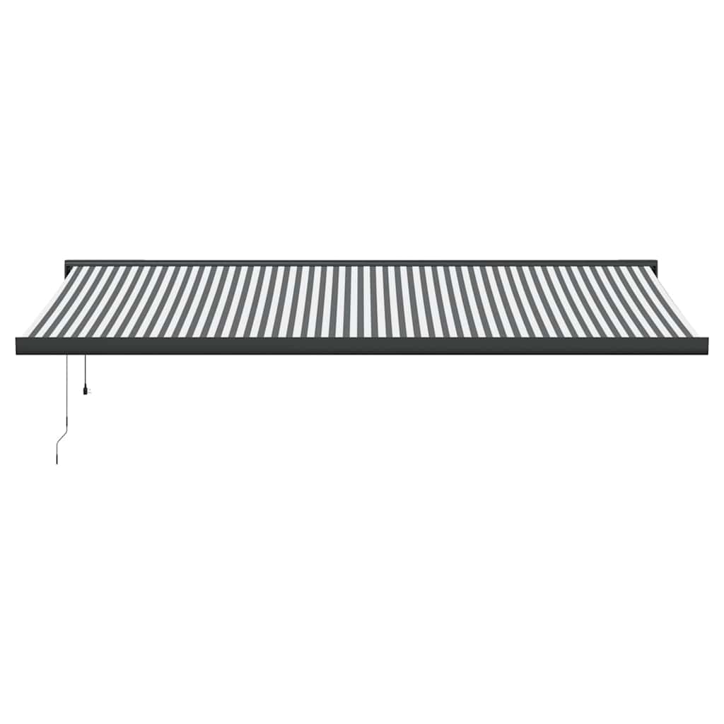 vidaXL Copertină retractabilă antracit/alb, 5x3 m, textil/aluminiu