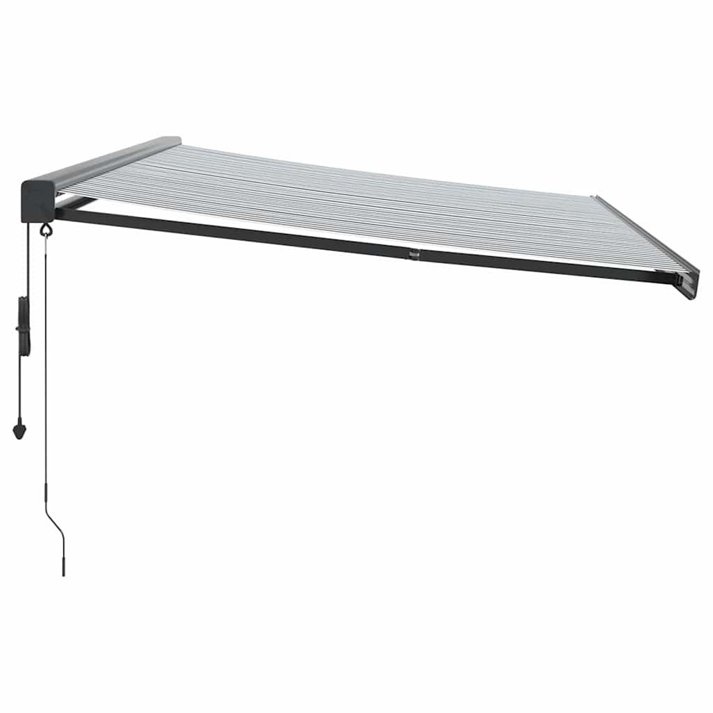 vidaXL Copertină retractabilă antracit/alb, 5x3 m, textil/aluminiu