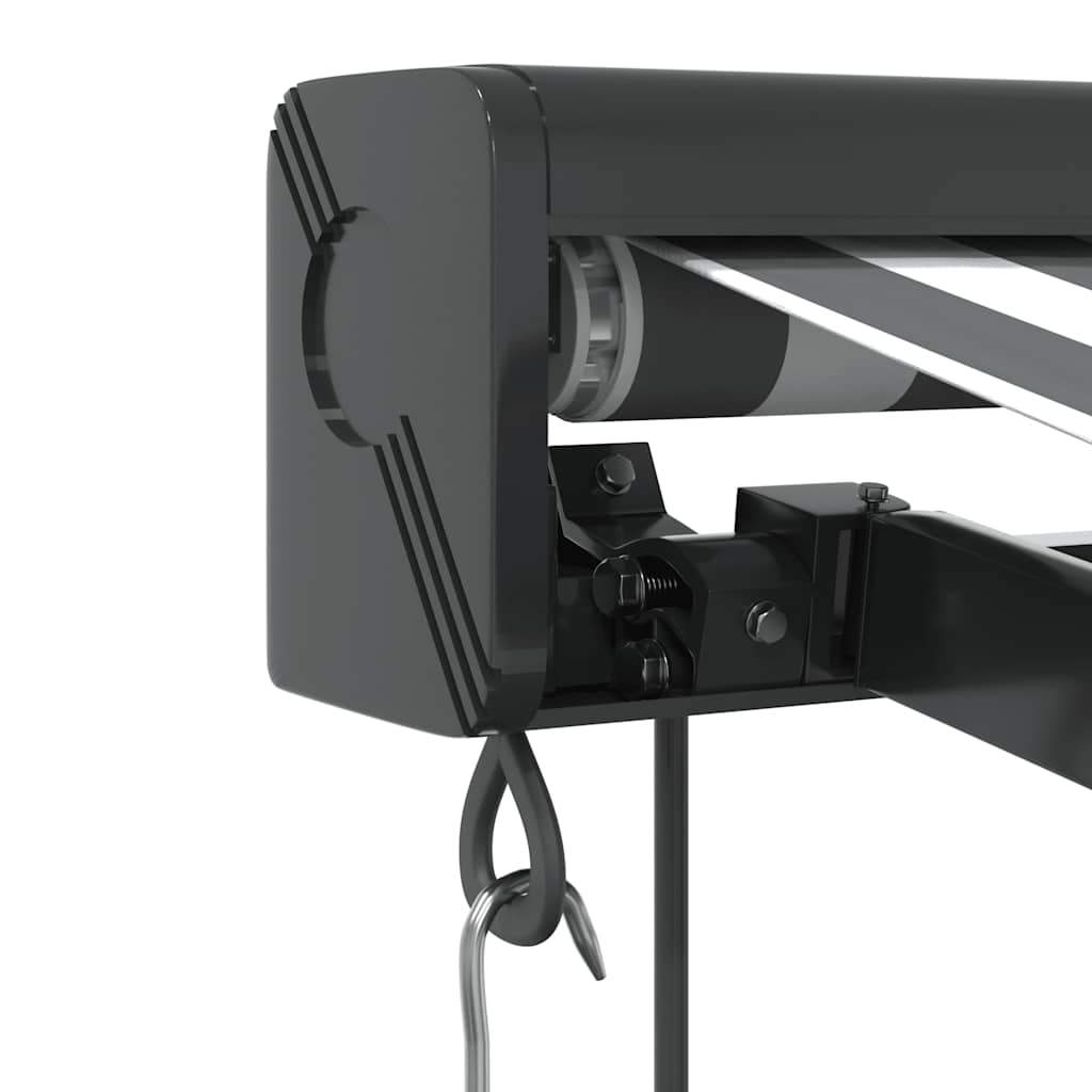 vidaXL Copertină retractabilă antracit/alb, 5x3 m, textil/aluminiu