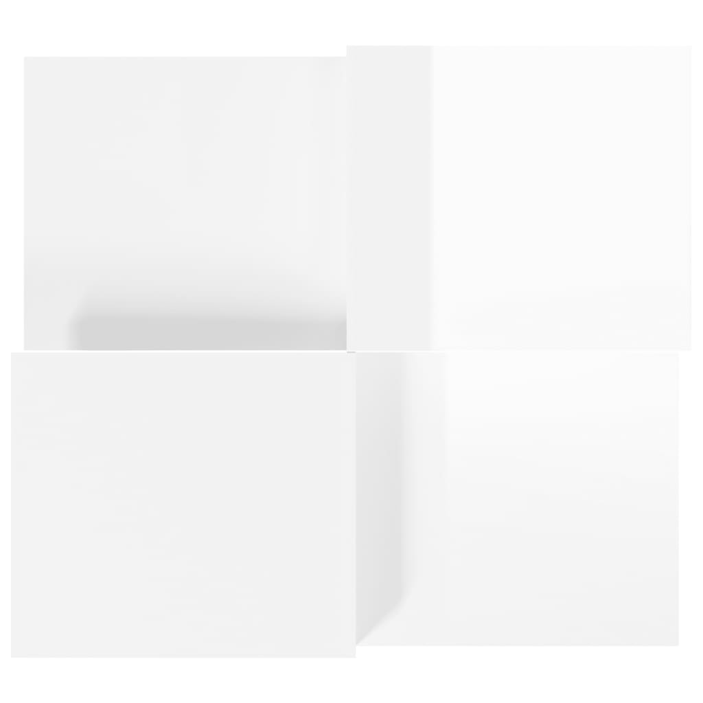 vidaXL Măsuțe de cafea, 2 buc., alb extralucios, lemn prelucrat