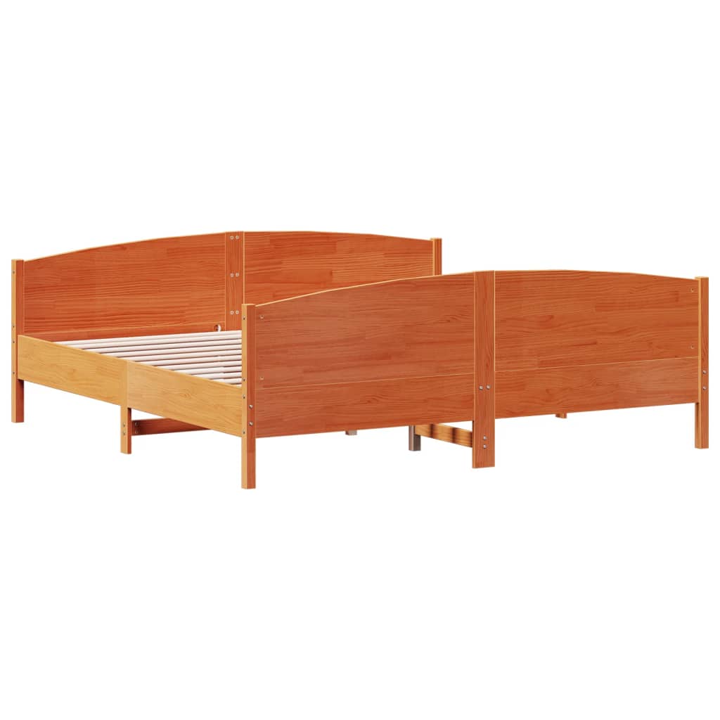 vidaXL Cadru de pat fără saltea, maro ceruit 180x200 cm lemn masiv pin vidaXL Cadru de pat fără saltea, maro ceruit 180x200 cm lemn masiv pin