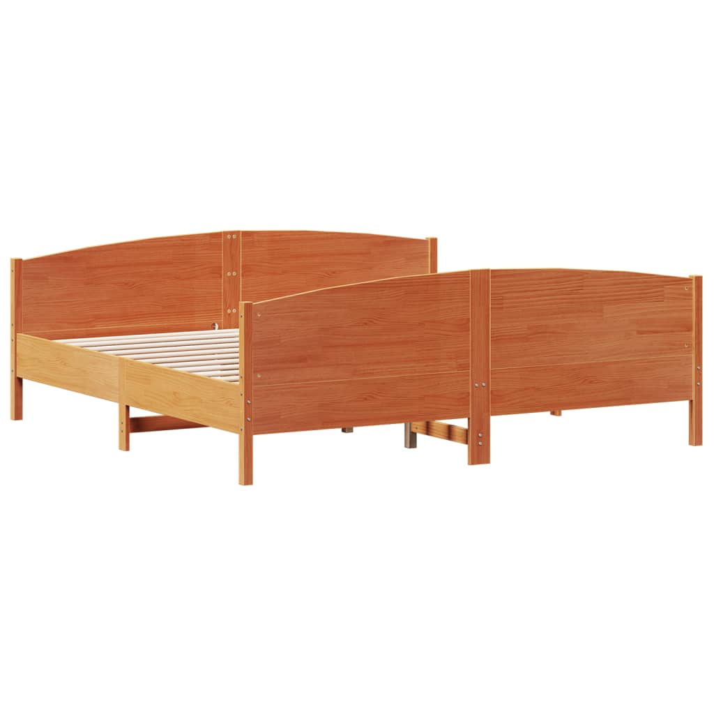 vidaXL Cadru de pat fără saltea, maro ceruit 180x200 cm lemn masiv pin vidaXL Cadru de pat fără saltea, maro ceruit 180x200 cm lemn masiv pin