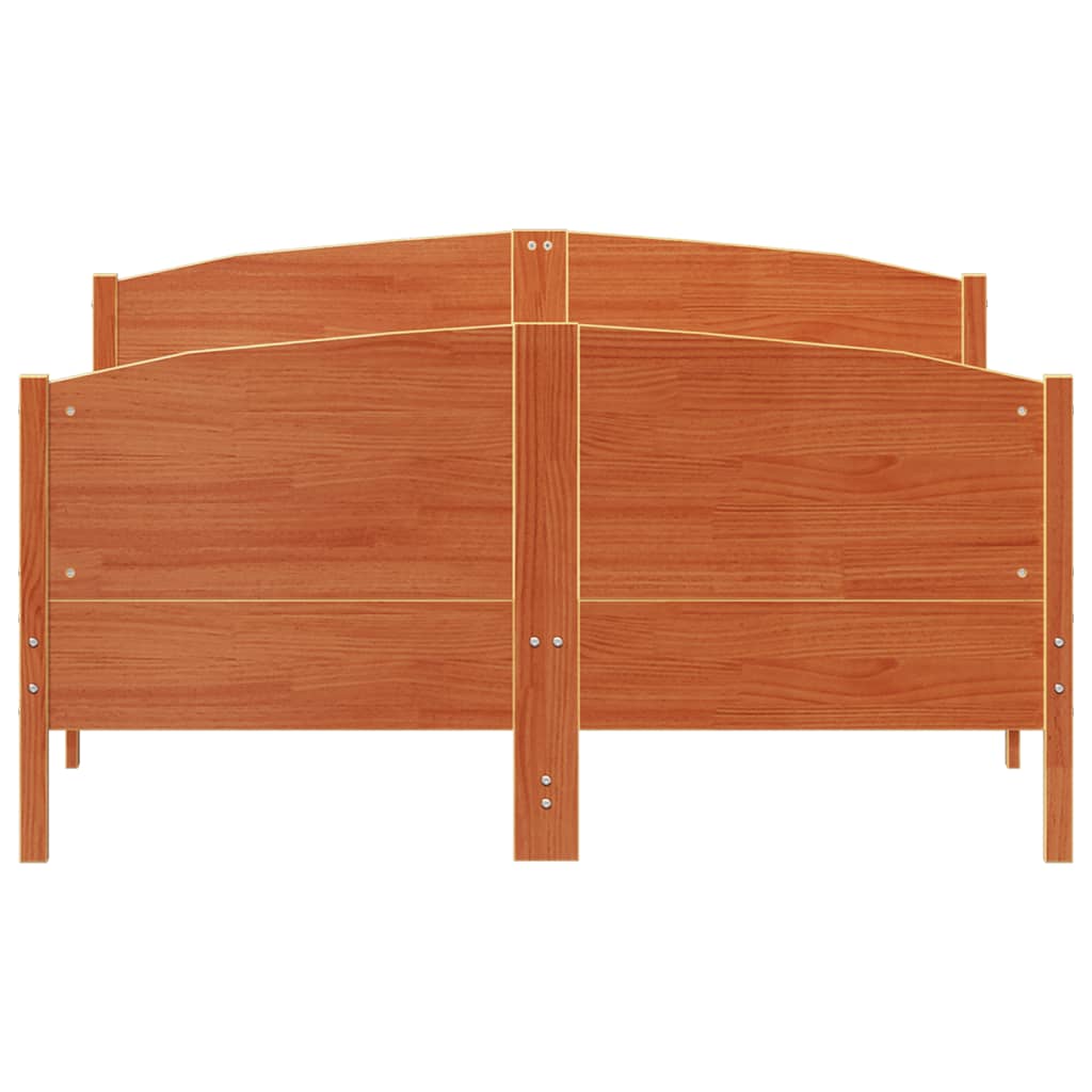 vidaXL Cadru de pat fără saltea, maro ceruit 140x200 cm lemn masiv pin vidaXL Cadru de pat fără saltea, maro ceruit 140x200 cm lemn masiv pin